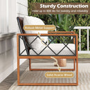 2 Pieces Patio PE Wicker Furniture Set Outside Conversation Set for Porch-White