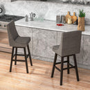 Set of 2 360¬∞ Swivel Bar Stool with Rubber Wood Legs Footrest