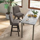 Set of 2 360¬∞ Swivel Bar Stool with Rubber Wood Legs Footrest