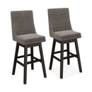 Set of 2 360¬∞ Swivel Bar Stool with Rubber Wood Legs Footrest