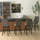 Set of 2 360¬∞ Swivel Bar Stool with Rubber Wood Legs Footrest