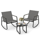 3-Piece Rocking Bistro Set with Glass Table for Patio