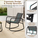 3-Piece Rocking Bistro Set with Glass Table for Patio