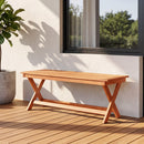 2-Seat Wooden Garden Patio Bench with X-Shaped Legs