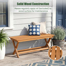 2-Seat Wooden Garden Patio Bench with X-Shaped Legs