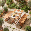 2-Seat Wooden Garden Patio Bench with X-Shaped Legs