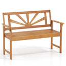 2-Seater Acacia Wood Loveseat Bench with Backrest