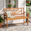 2-Seater Acacia Wood Loveseat Bench with Backrest