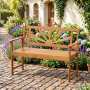 2-Seater Acacia Wood Loveseat Bench with Backrest