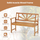 2-Seater Acacia Wood Loveseat Bench with Backrest