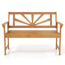 2-Seater Acacia Wood Loveseat Bench with Backrest