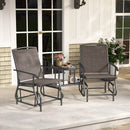 2-Seater Outdoor Glider Bench with Center Table