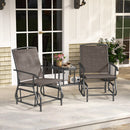 2-Seater Outdoor Glider Bench with Center Table