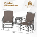2-Seater Outdoor Glider Bench with Center Table