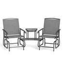 2-Seater Outdoor Glider Bench with Center Table