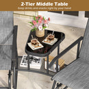 2-Seater Outdoor Glider Bench with Center Table