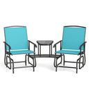 2-Seater Outdoor Glider Bench with Center Table