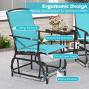 2-Seater Outdoor Glider Bench with Center Table