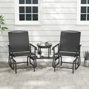 2-Seater Outdoor Glider Bench with Center Table