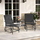 2-Seater Outdoor Glider Bench with Center Table