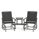 2-Seater Outdoor Glider Bench with Center Table