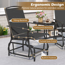 2-Seater Outdoor Glider Bench with Center Table