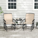 2-Seater Outdoor Glider Bench with Center Table