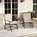 2-Seater Outdoor Glider Bench with Center Table