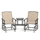 2-Seater Outdoor Glider Bench with Center Table