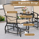 2-Seater Outdoor Glider Bench with Center Table