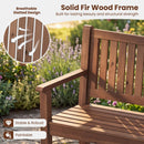 2-Seater Wooden Outdoor Bench with Backrest and Armrests