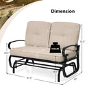 2 Seats Outdoor Swing Glider Chair with C