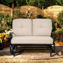 2 Seats Outdoor Swing Glider Chair with C