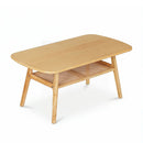 2-Tier Rattan Coffee Table with Rounded Corners