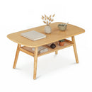2-Tier Rattan Coffee Table with Rounded Corners