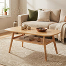 2-Tier Rattan Coffee Table with Rounded Corners