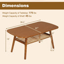 2-Tier Rattan Coffee Table with Rounded Corners