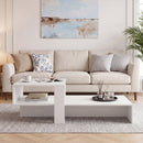 2-Tier Coffee Table with Open Storage Shelf