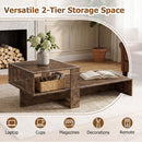 2-Tier Coffee Table with Open Storage Shelf