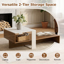 2-Tier Coffee Table with Open Storage Shelf