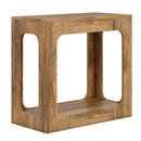 2-Tier End Table with Storage Shelf for Living Room-Oak