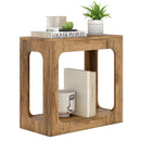 2-Tier End Table with Storage Shelf for Living Room-Oak