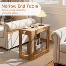 2-Tier End Table with Storage Shelf for Living Room-Oak