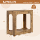 2-Tier End Table with Storage Shelf for Living Room-Oak