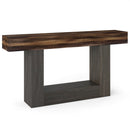 2-Tier Farmhouse Console Table 63" Long with Storage Shelf