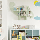 2-Tier Floating Dinosaur Kids Bookshelf for Children-Green