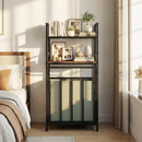 2-Tier Laundry Hamper with Tilt-out Basket-Black