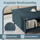 2-Tier Mid Century Modern Coffee Table with Storage Shelves Compartments
