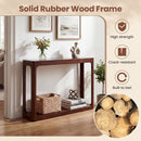 2-Tier Mid Century Wood Console Table with Storage Shelf