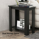 2-Tier Compact End Table with Storage Shelf